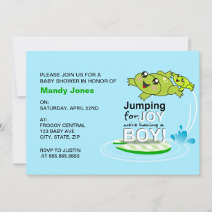 Cute grog-hopping för kul Blue Boy Baby Shower Inbjudningar