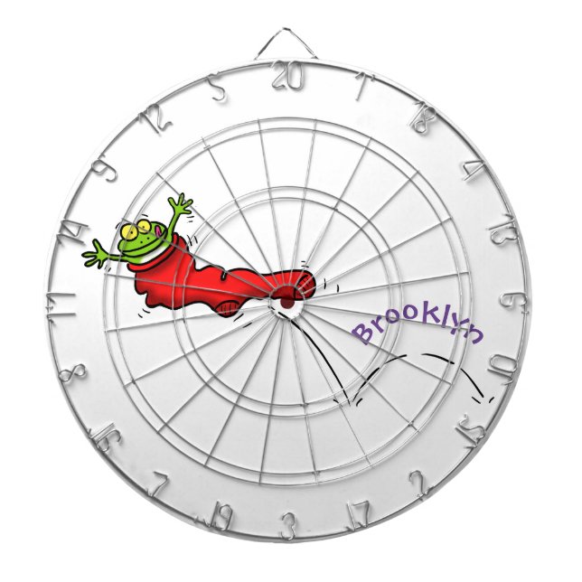 Cute grog i en röd sockhoppande tecknad darttavla (Framsidan)