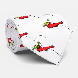 Cute grog i en röd sockhoppande tecknad slips