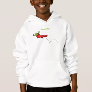 Cute grog i en röd sockhoppande tecknad t shirt