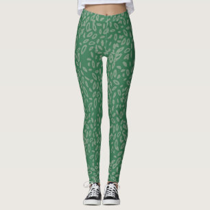 Cute grönt abstrakt mönster leggings