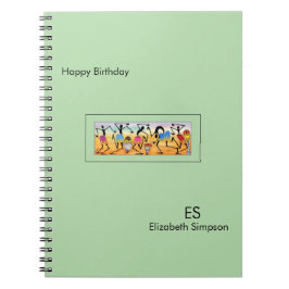 Cute grönt, African Art, Break Dance Anteckningsbok