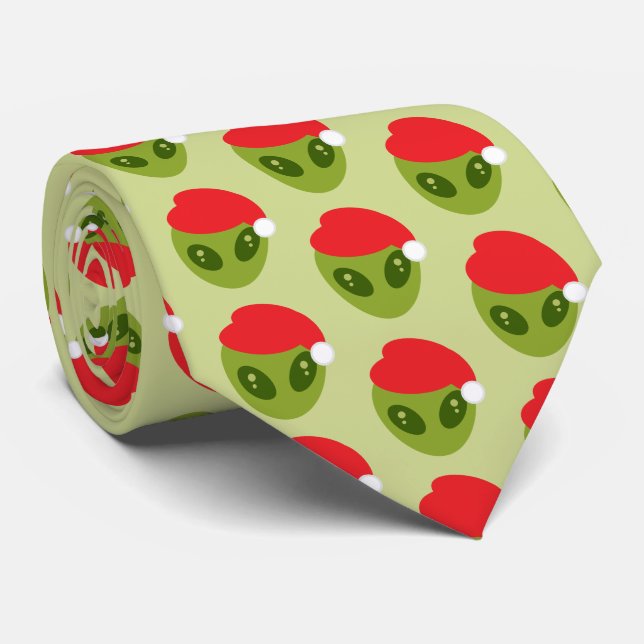 Cute Grönt Alien i Santa Hat Mönster Slips (Rullad)