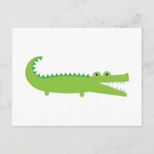 Cute Grönt Alligator Vykort