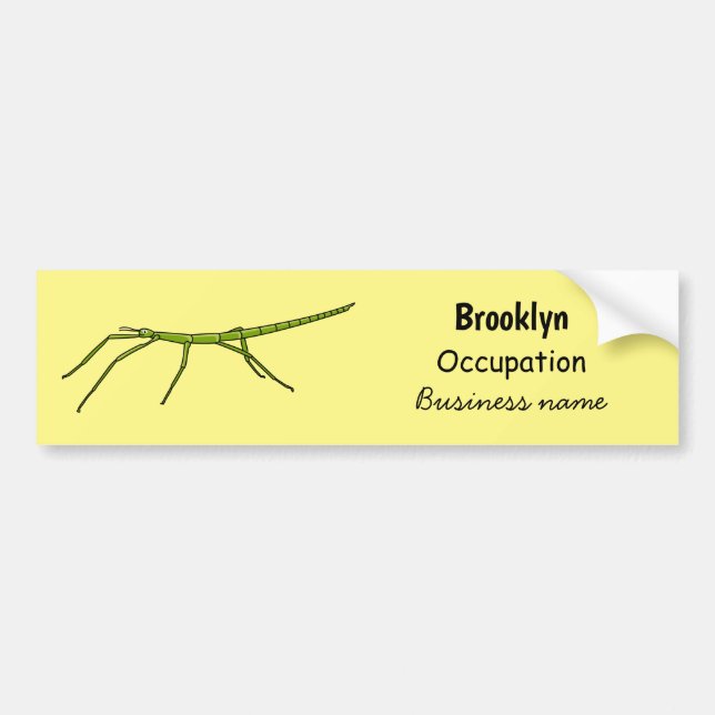 Cute grönt är insekter med lycklig ansikte tecknad bildekal (Framsidan)