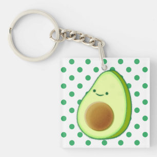 Cute Grönt Avocado Teckning Grönt Polka dots