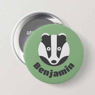 Cute Grönt Badger Namn bricka Knapp