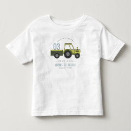 Cute Grönt Blue Farm Tractor Kids any Age Birday T Shirt