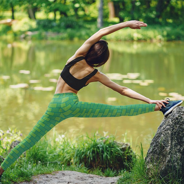 Cute Grönt Brick Gym Yoga Women Tight Leggings (Skapare uppladdad)