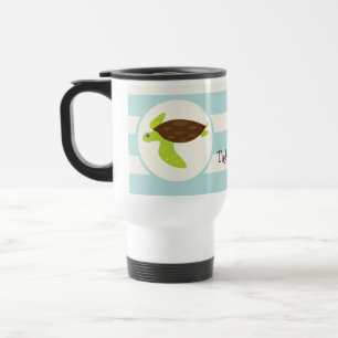 Cute Grönt & Brown Sea Turtle; Robins Egg Blue Resemugg