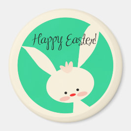 Cute grönt Bunny för Påsk Classic Round Magnet