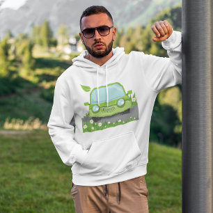 Cute Grönt Car Hoodie