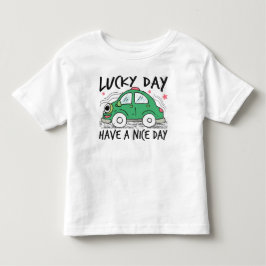 Cute Grönt Car Lucky Day Småbarn T-Shirt