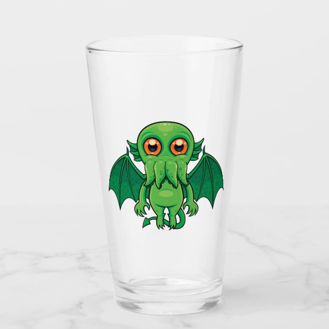 Cute Grönt Cthulhu Monster Glaskopp (Framsida)
