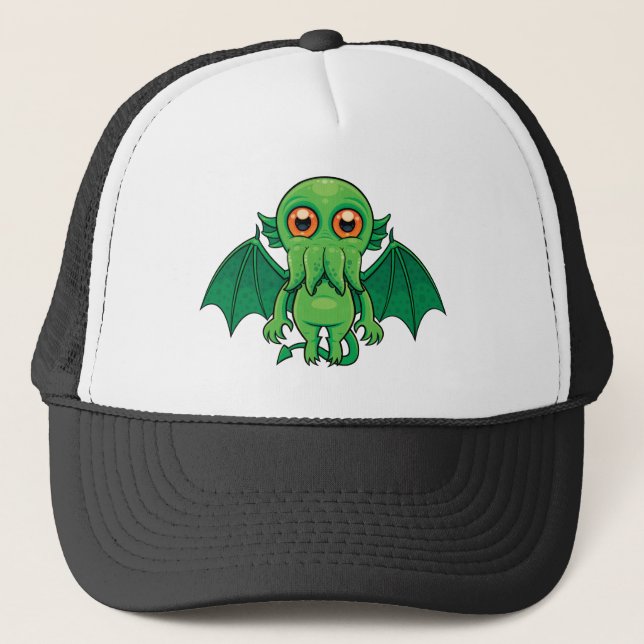 Cute Grönt Cthulhu Monster Keps (Framsida)