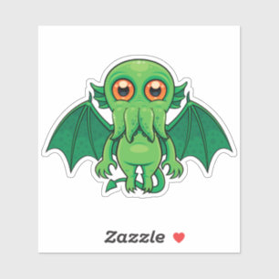 Cute Grönt Cthulhu Monster Klistermärken