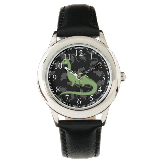 Cute Grönt Dinosaur Armbandsur (Framsida)