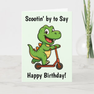 Cute Grönt Dinosaur Birthday Card Kort