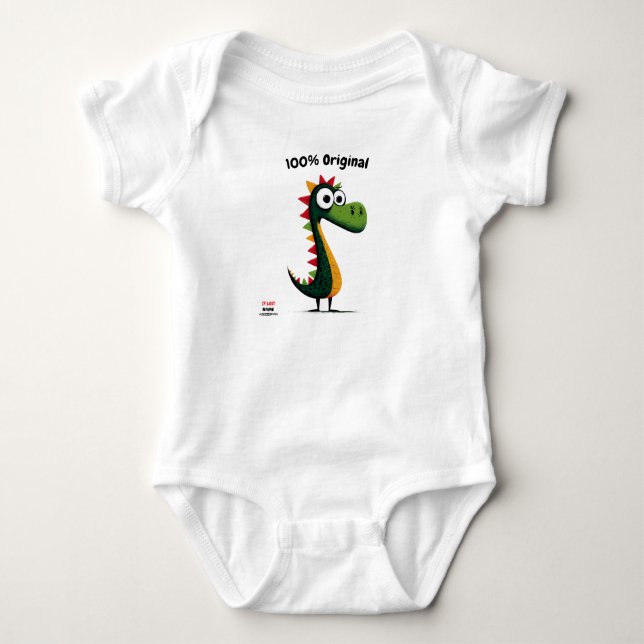 Cute Grönt Dinosaur | Kids & Tonåringar Stil T Shirt (Framsida)