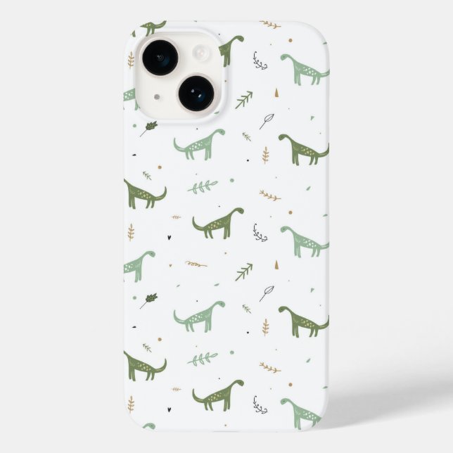 Cute Grönt Dinosaur Mönster (Baksida)