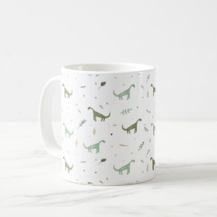 Cute Grönt Dinosaur Mönster Kaffemugg
