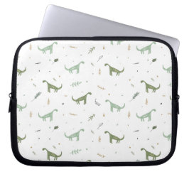 Cute Grönt Dinosaur Mönster Laptop Fodral