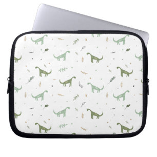 Cute Grönt Dinosaur Mönster Laptop Fodral