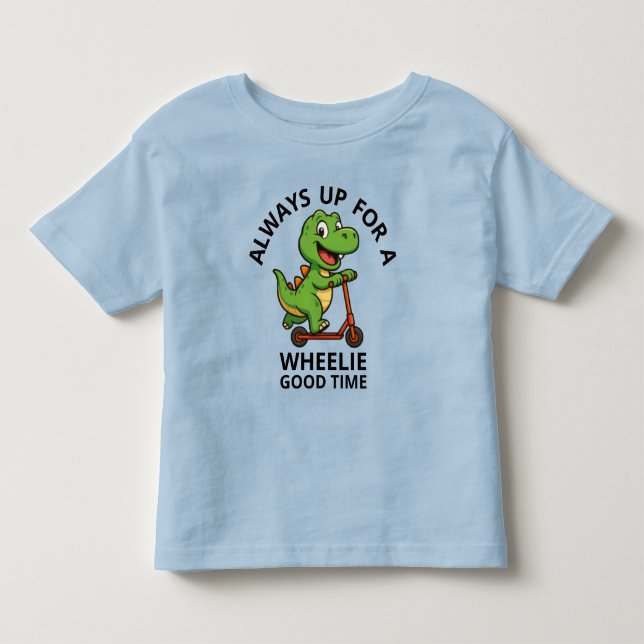 Cute Grönt Dinosaur T Shirt (Framsida)