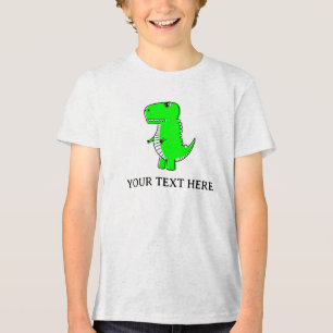 Cute Grönt Dinosaur Teckning Anpassningsbar Text T Shirt