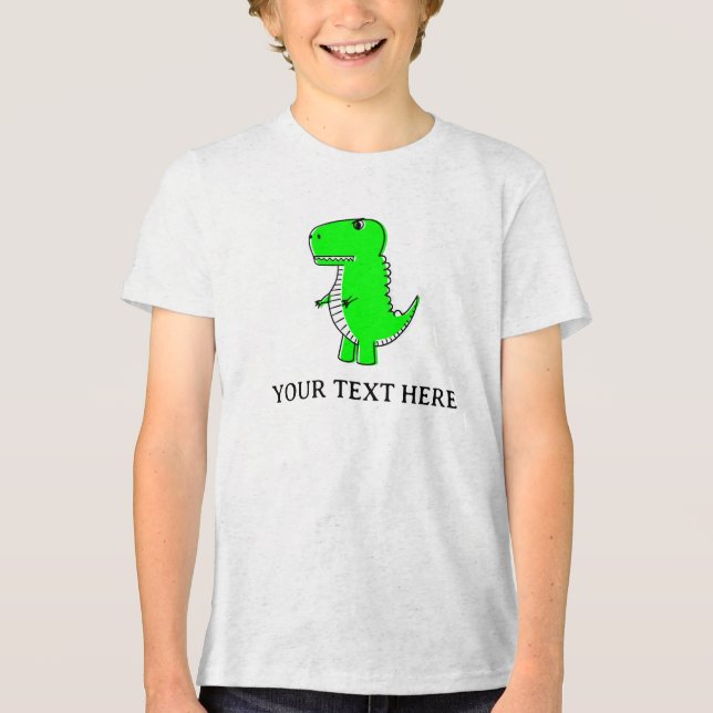 Cute Grönt Dinosaur Teckning Anpassningsbar Text T Shirt (Framsida)