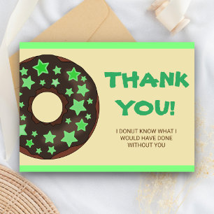 Cute Grönt Donut-Tack Vykort