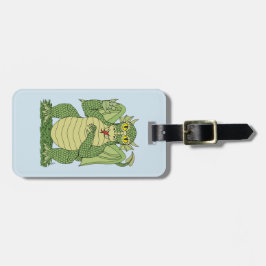 Cute Grönt Dragon Bagagebricka