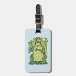 Cute Grönt Dragon Bagagebricka