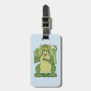 Cute Grönt Dragon Bagagebricka