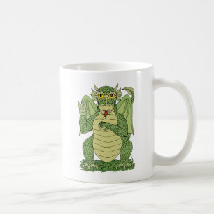 Cute Grönt Dragon Kaffemugg