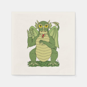 Cute Grönt Dragon Pappersservett