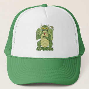 Cute Grönt Dragon Truckerkeps