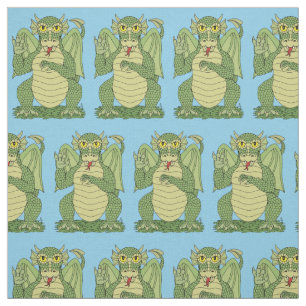 Cute Grönt Dragon Tyg