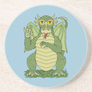 Cute Grönt Dragon Underlägg