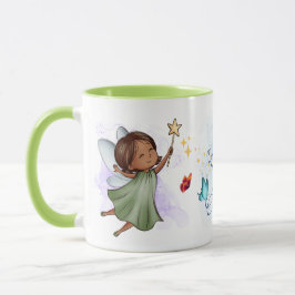 Cute Grönt Fairy All Önskemål ges Mugg