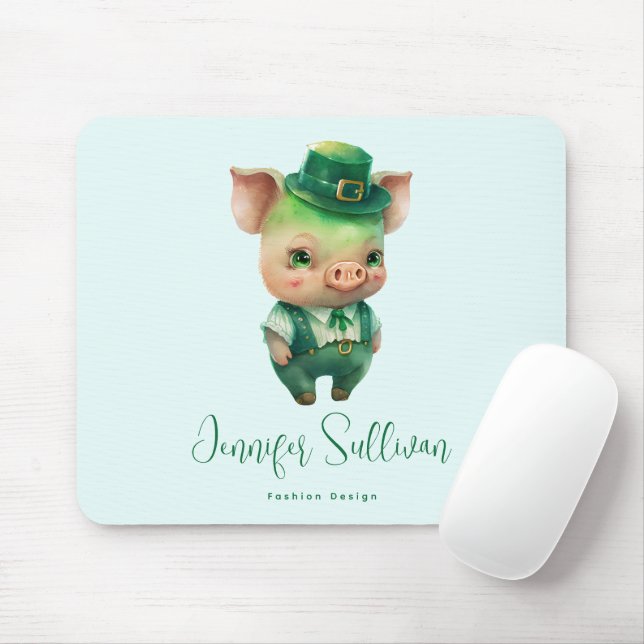Cute Grönt Fairytale Gris i Finare Attire Musmatta (Med mus)