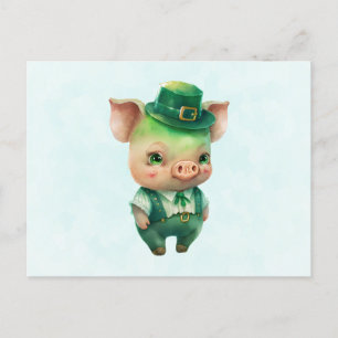 Cute Grönt Fairytale Gris i Finare Attire Vykort