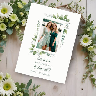 Cute Grönt Foliage Ram Bridesmaid Photo Frieri