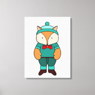 Cute grönt fox canvastryck