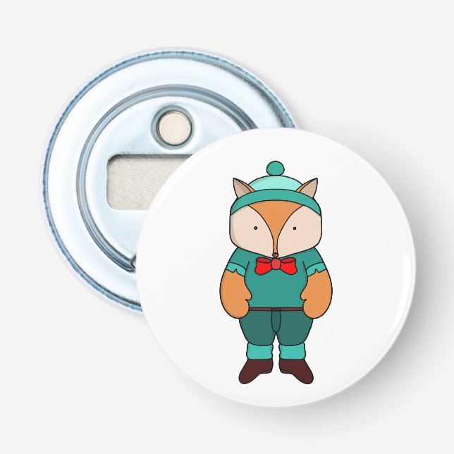 Cute grönt fox flasköppnare (Framsidan)