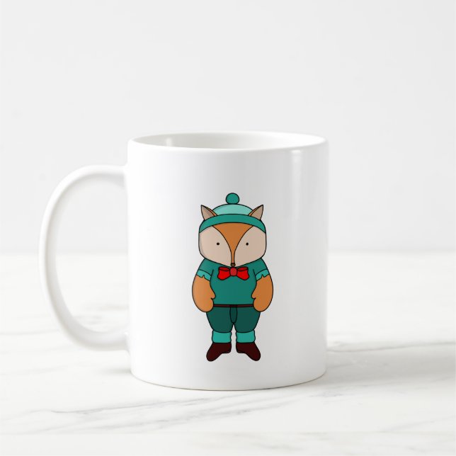 Cute grönt fox kaffemugg (Vänster)