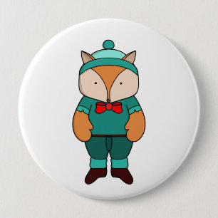 Cute grönt fox knapp