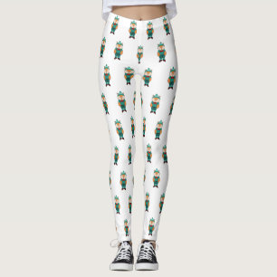 Cute grönt fox leggings