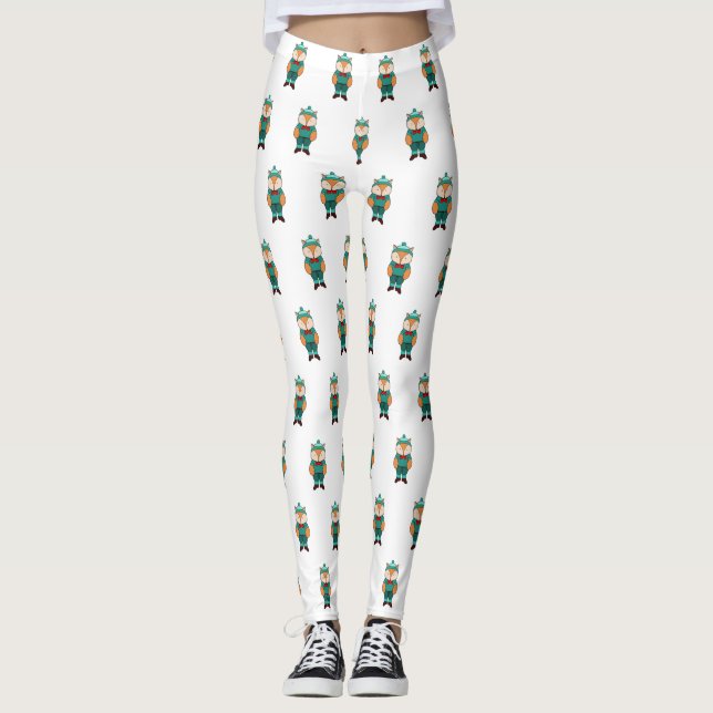 Cute grönt fox leggings (Framsida)
