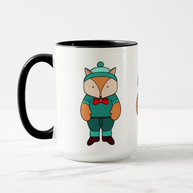 Cute grönt fox mugg (Vänster)